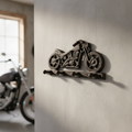 Motorcycle Wall Hook, Cast Iron Garage or Man Cave for Coats or Keys, 8.2"