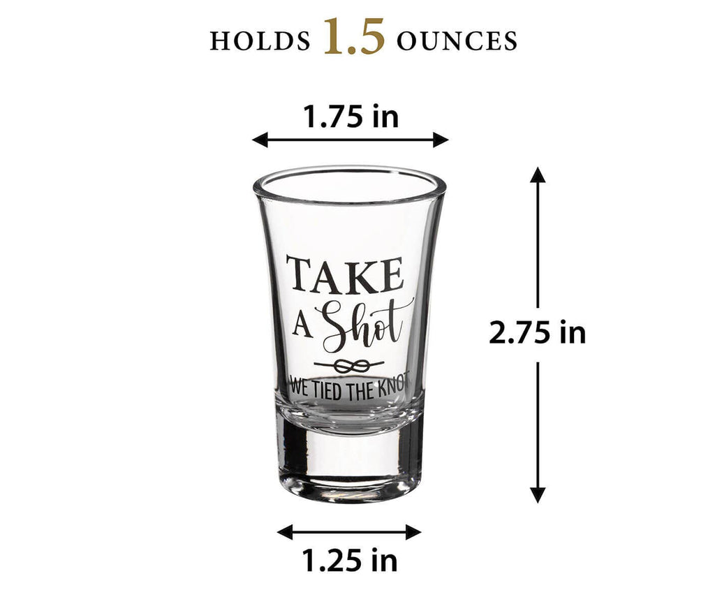 Tied the Knot Wedding Day Shot Glass