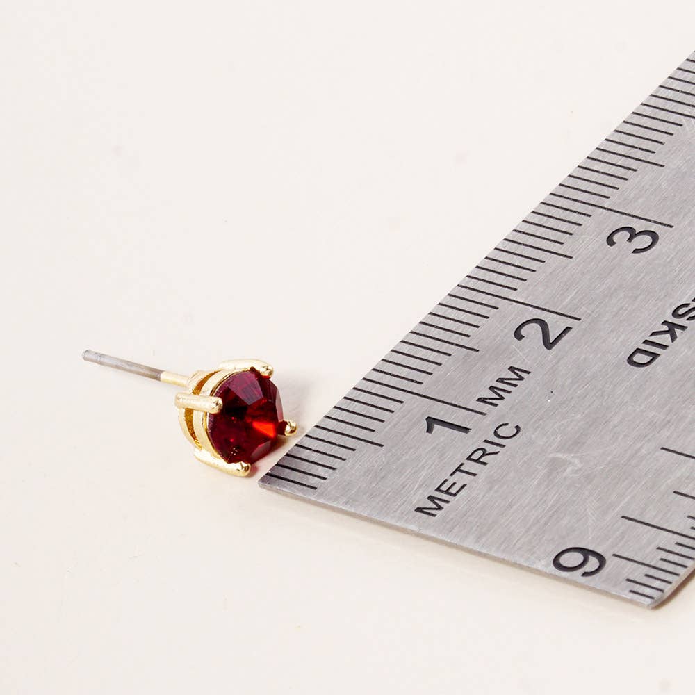 Birthday Stone Stud Earrings