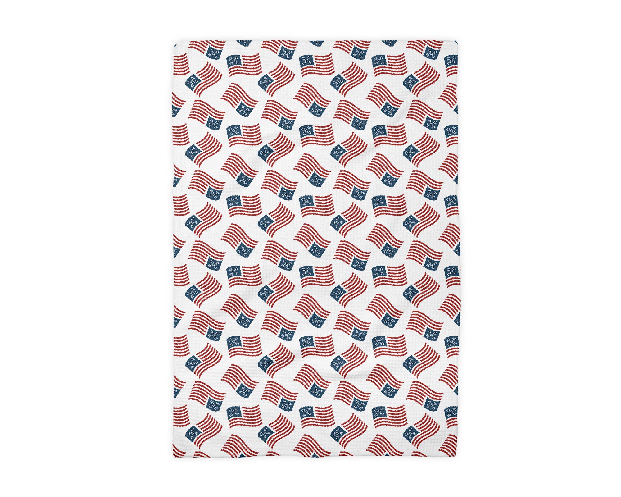 4th July Patriotic Red White Blue Flag Kitchen Towel