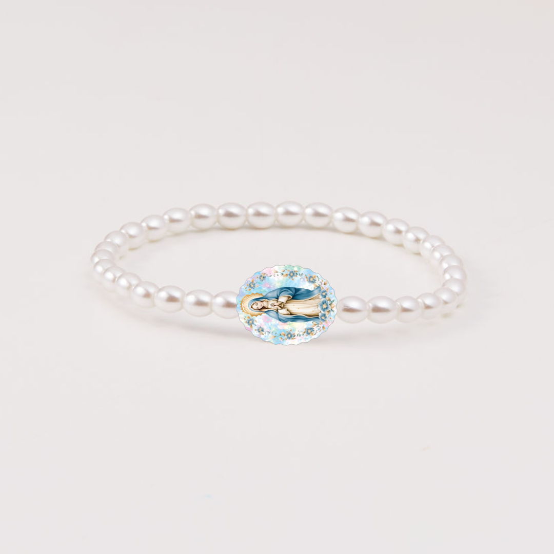 Miraculous Mary Crystal Pearl Holy Water Bracelet