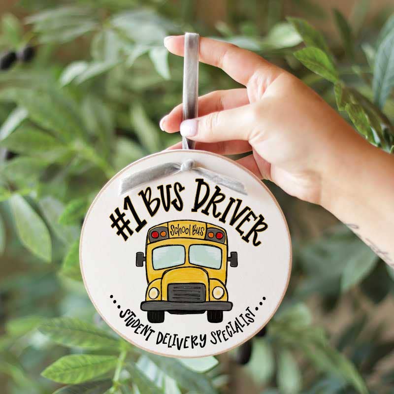 #1 Bus Driver Large Wooden Ornament