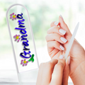 Grandma Flowers Gift Hand Painted Czech Crystal Nail File: Small