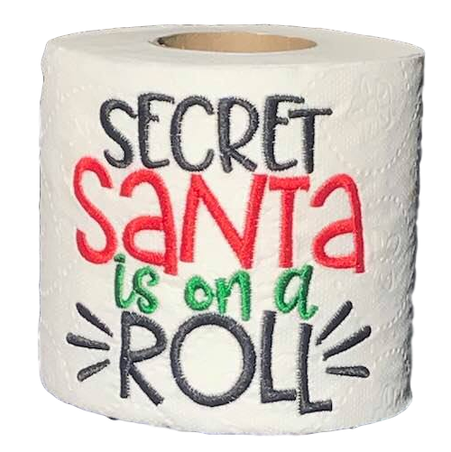 Secret Santa - On A Roll - Embroidered Toilet Paper