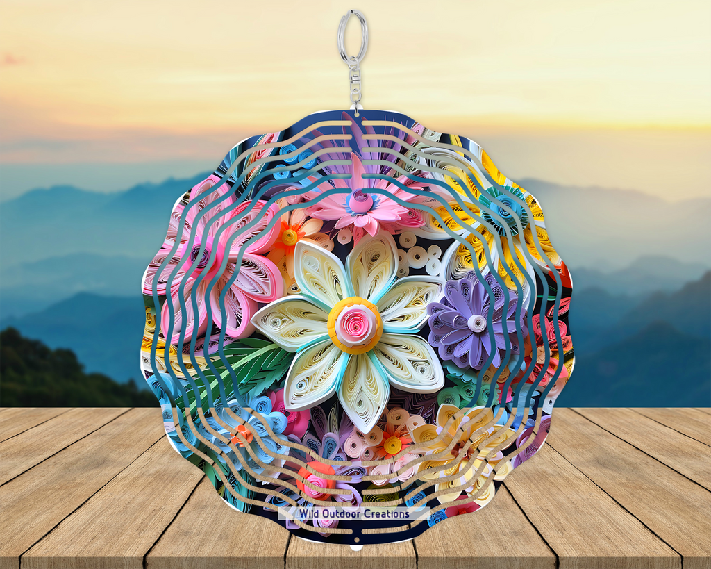 3D Pastel Floral Wind Spinner