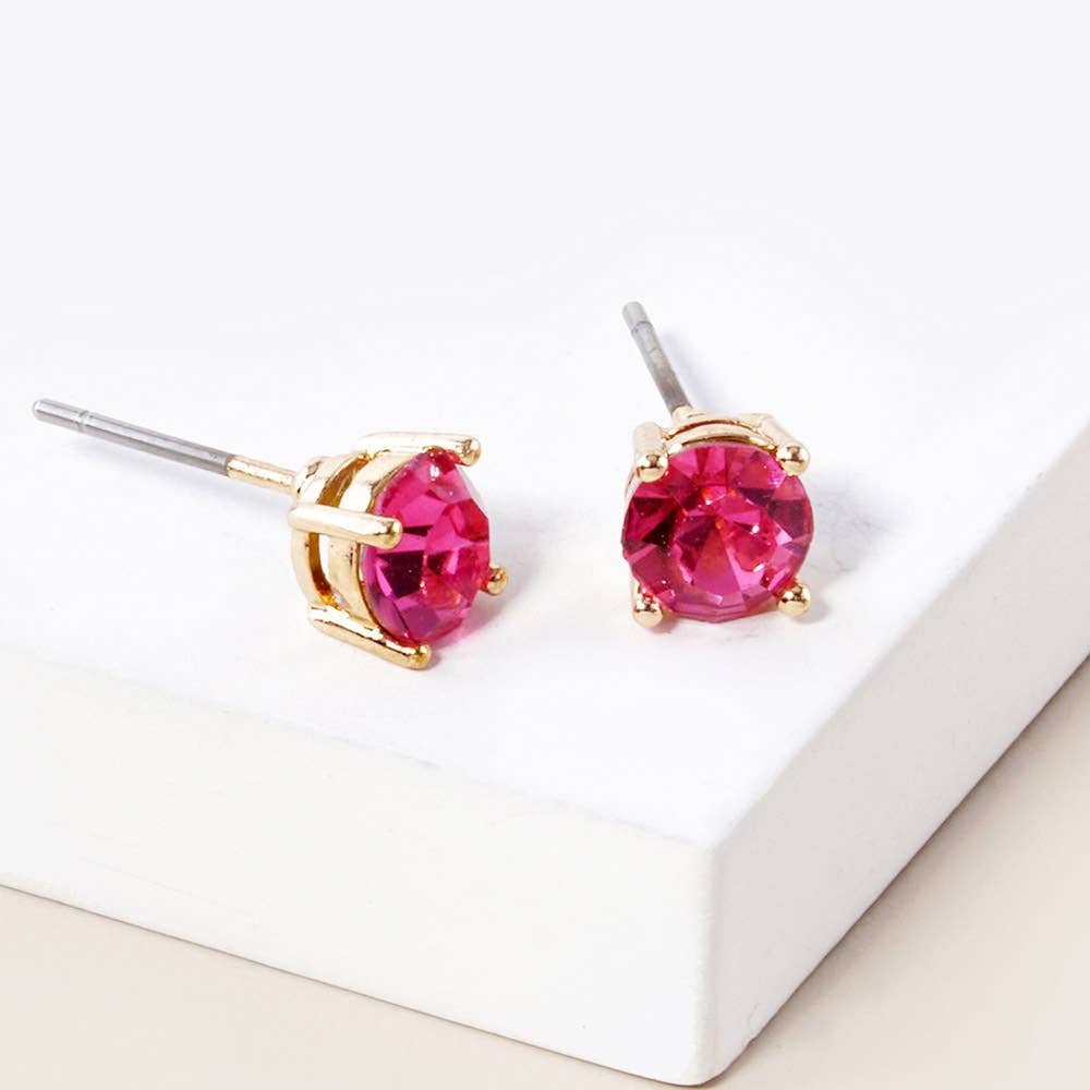 Birthday Stone Stud Earrings