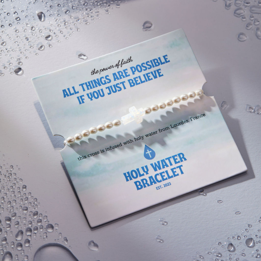 All Things Are Possible Crystal Pearl Holy Water Bracelet