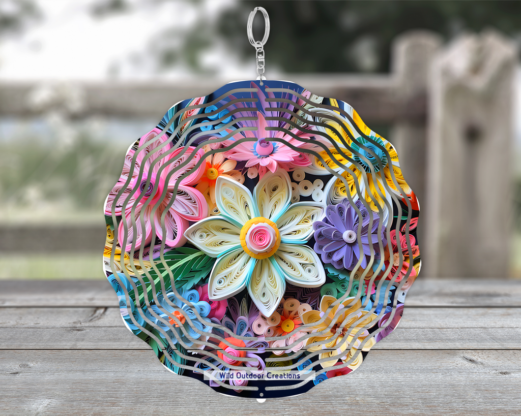 3D Pastel Floral Wind Spinner