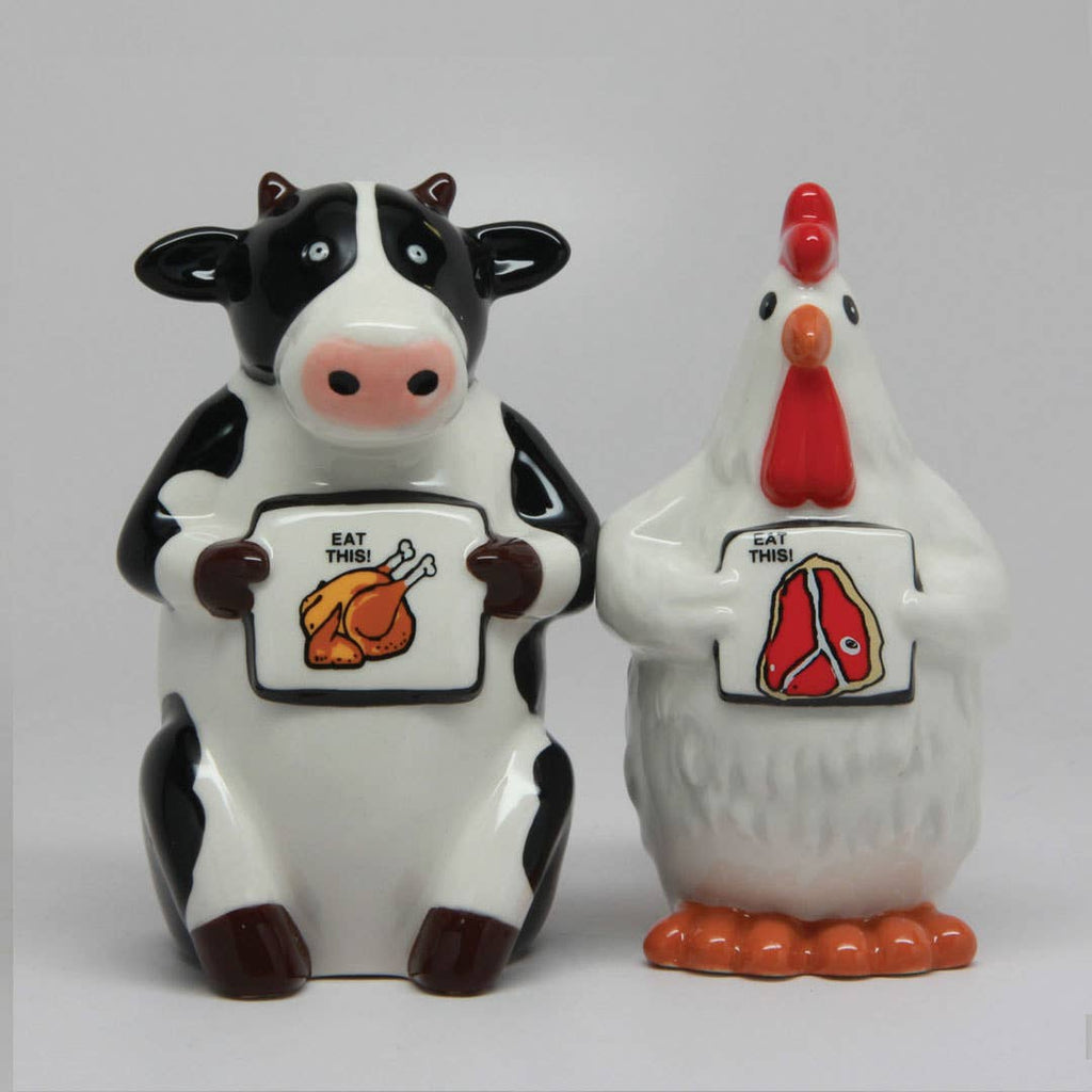 Eat Chicken Eat Beef Salt and Pepper Shaker Set