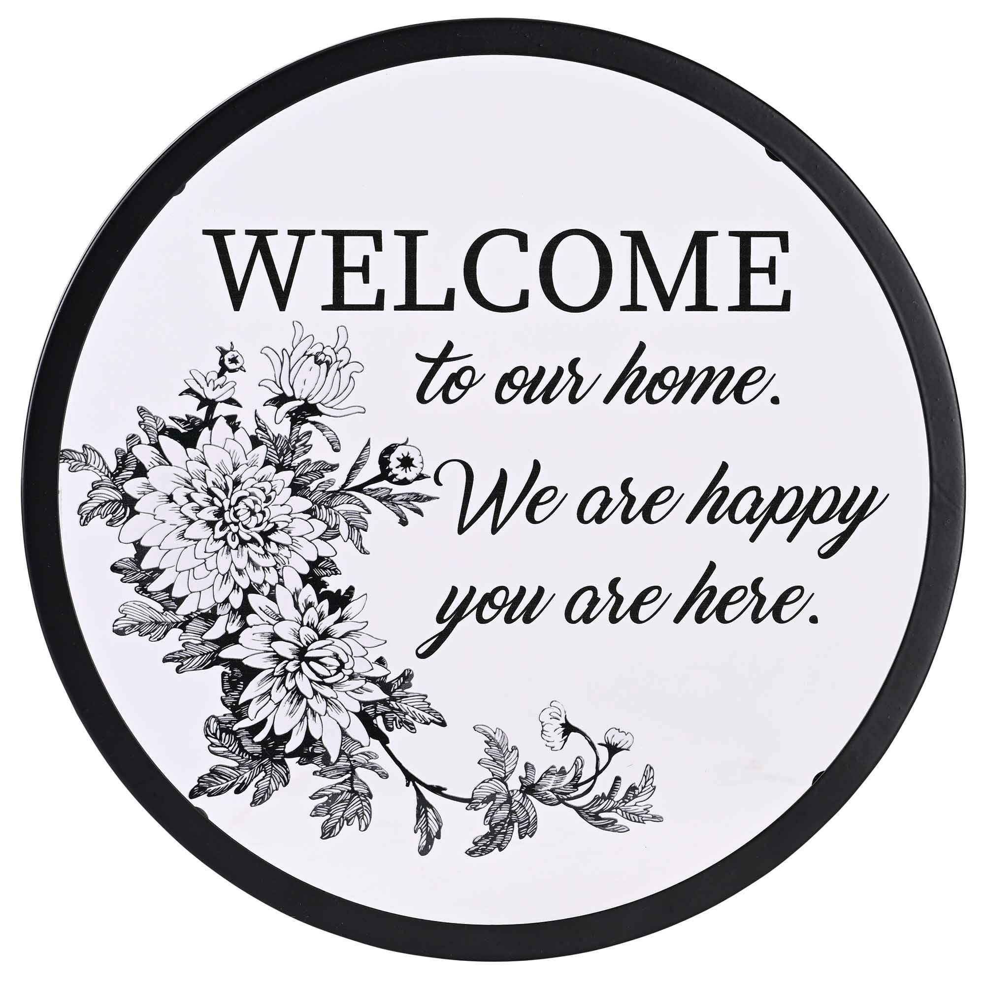 Welcome To Our Home Round Framed Wall Art