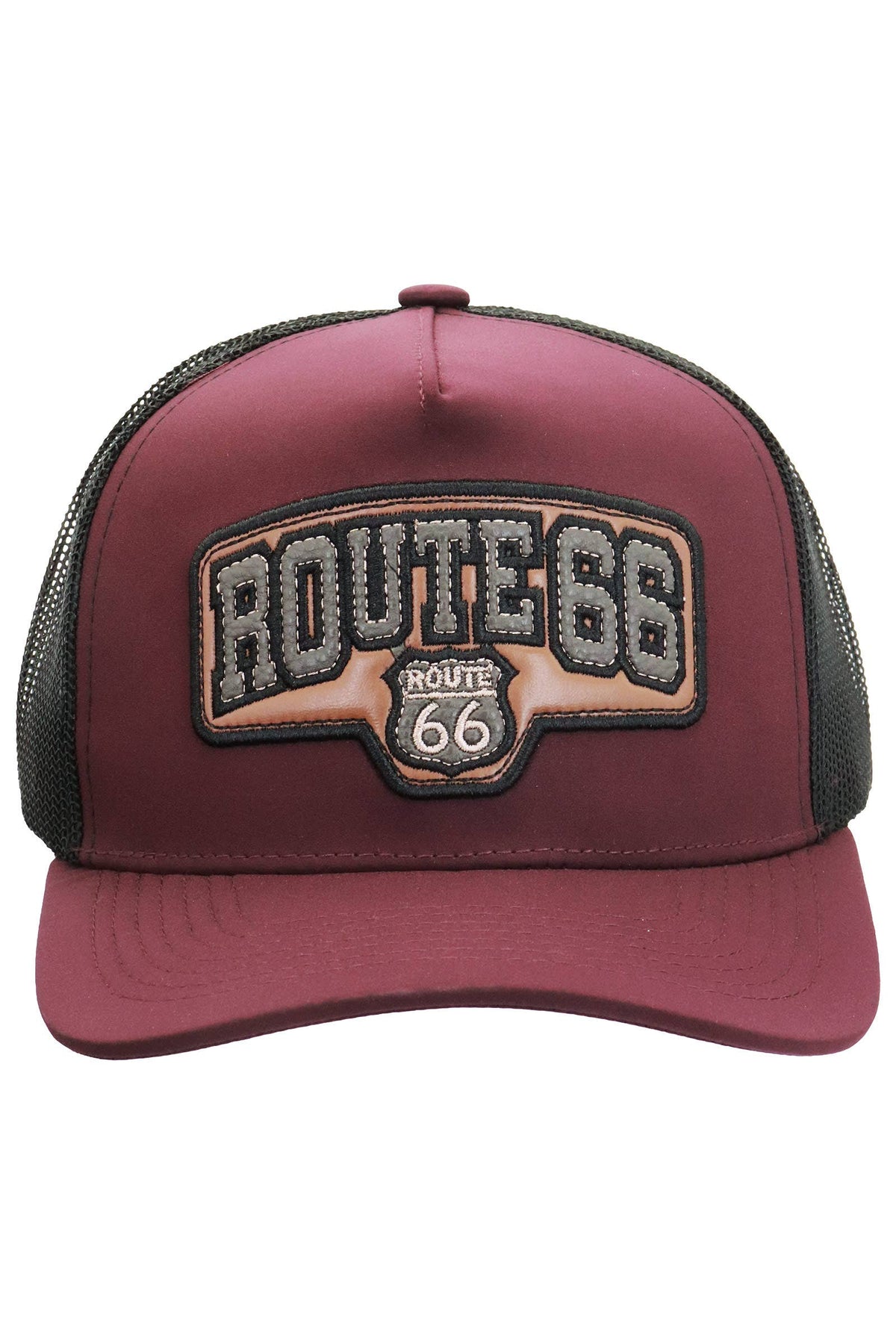 Route 66 Scuba Neoprene Trucker Hat: BURGUNDY/BLACK / ONE SIZE