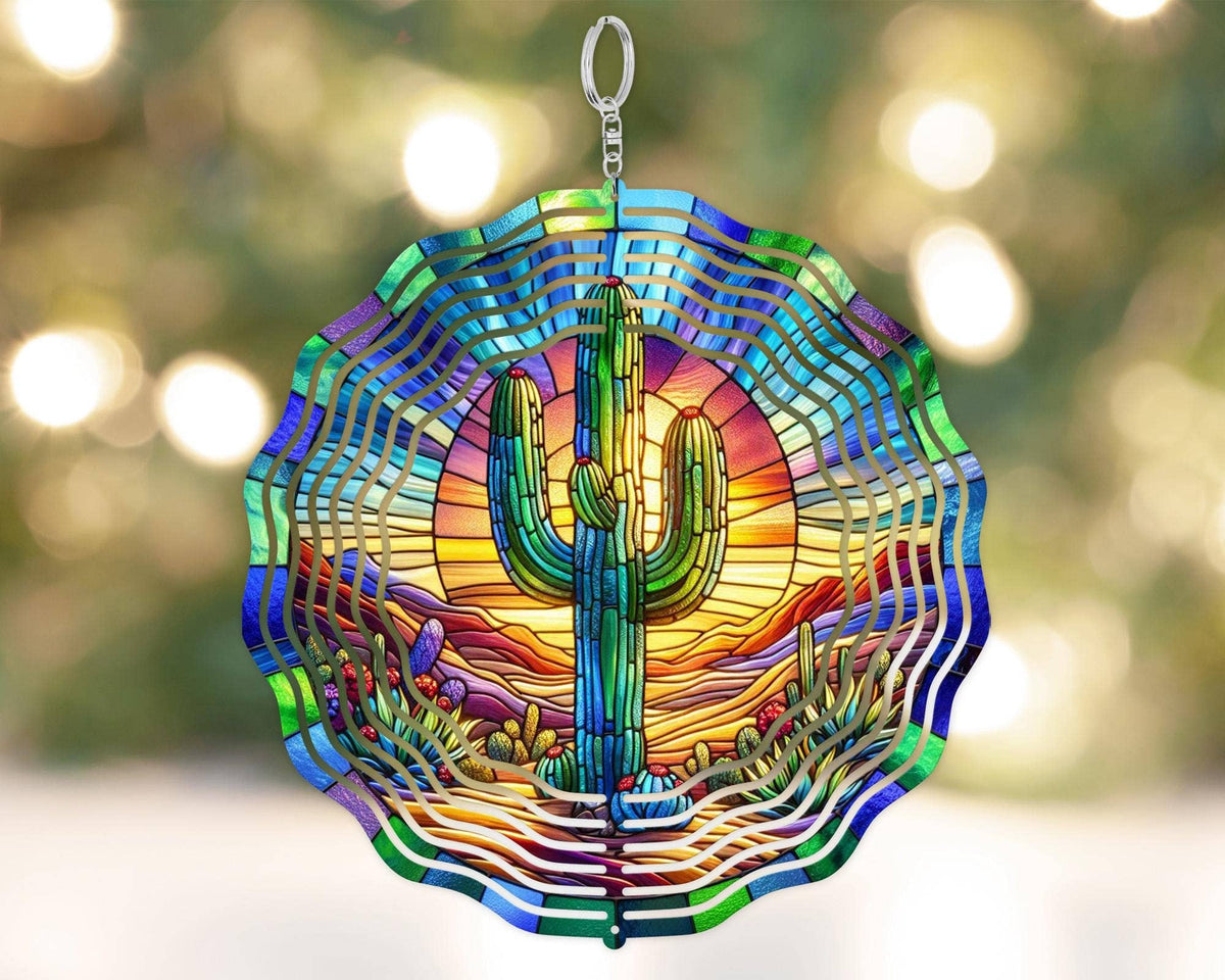 Southwestern Saguaro Cactus Wind Spinner