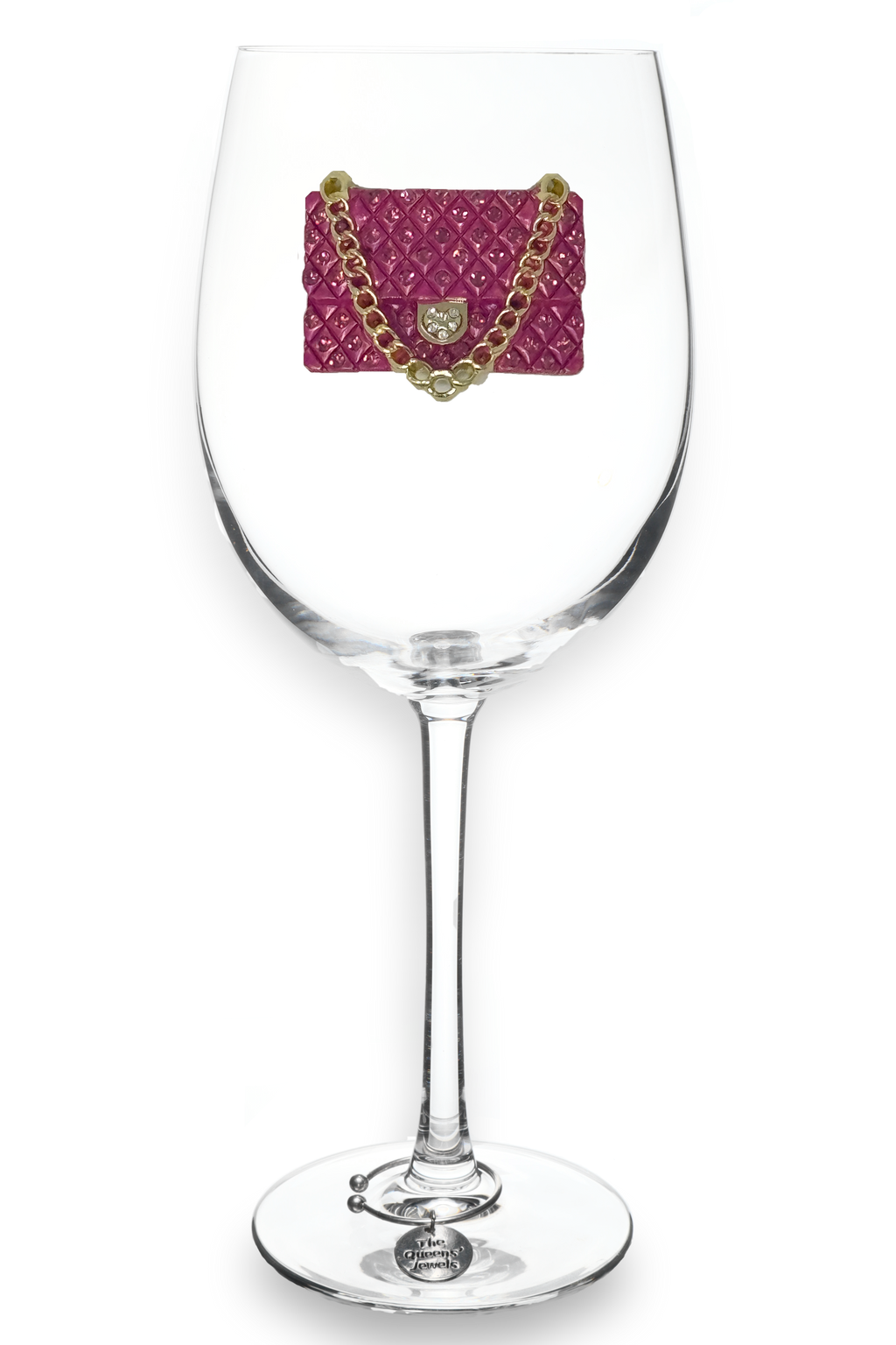 Pink Purse Stemmed Wine Glass