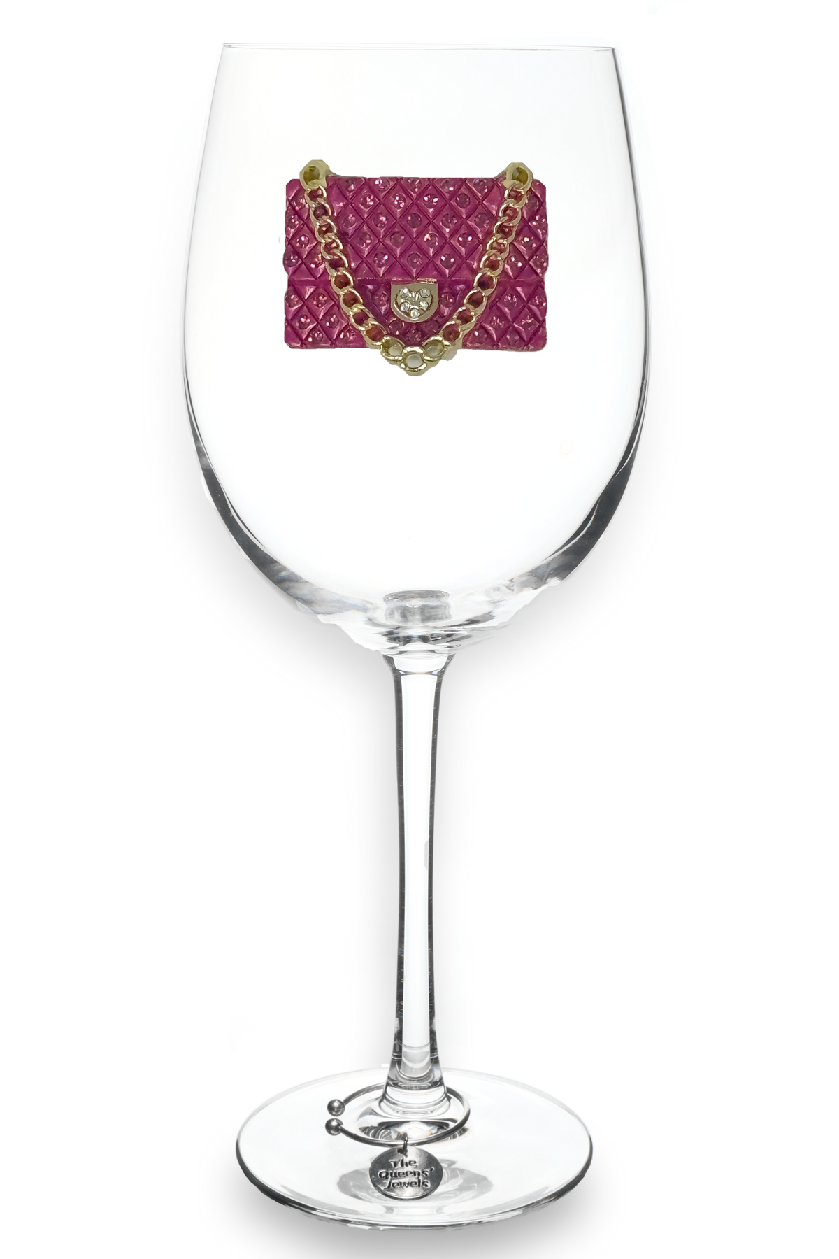 Pink Purse Stemmed Wine Glass