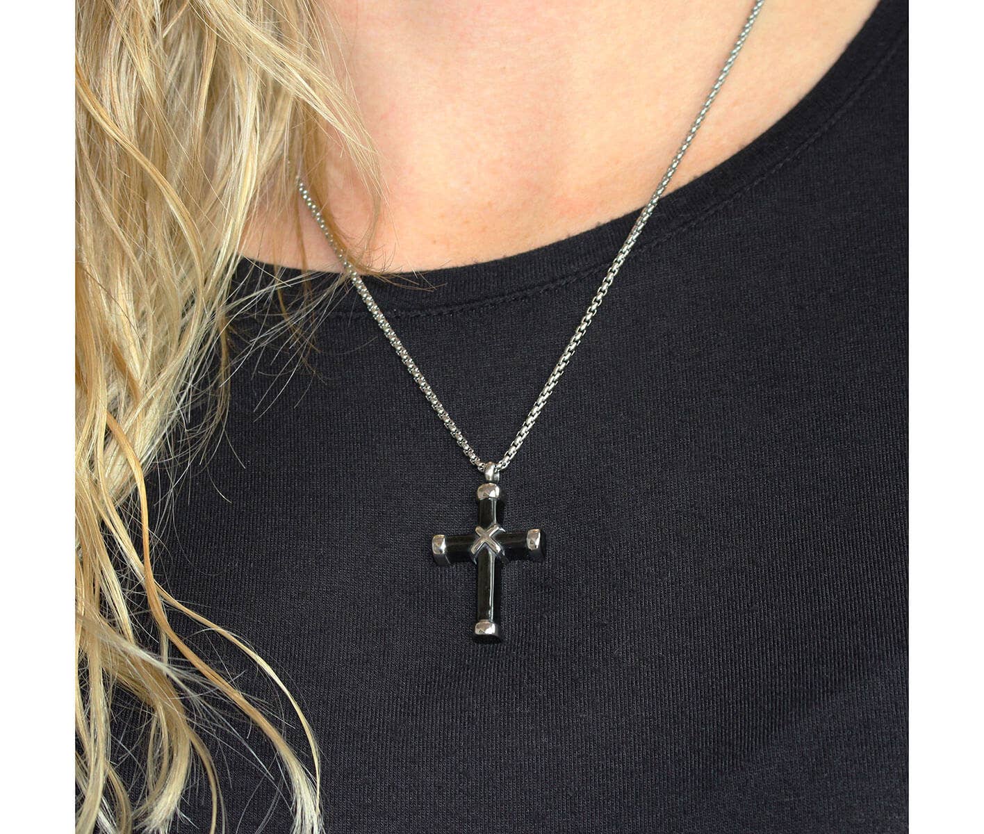 Black Cross Memorial Jewelry Pendant