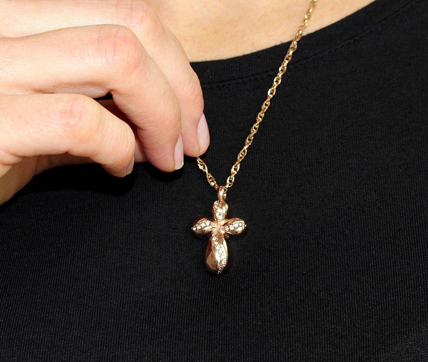 Rose Gold Cross Memorial Jewelry Pendant