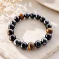 Hematite, Obsidian & Tiger Eye Bracelet – 10mm