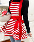 Stylish Cooking Apron: Red Stripe