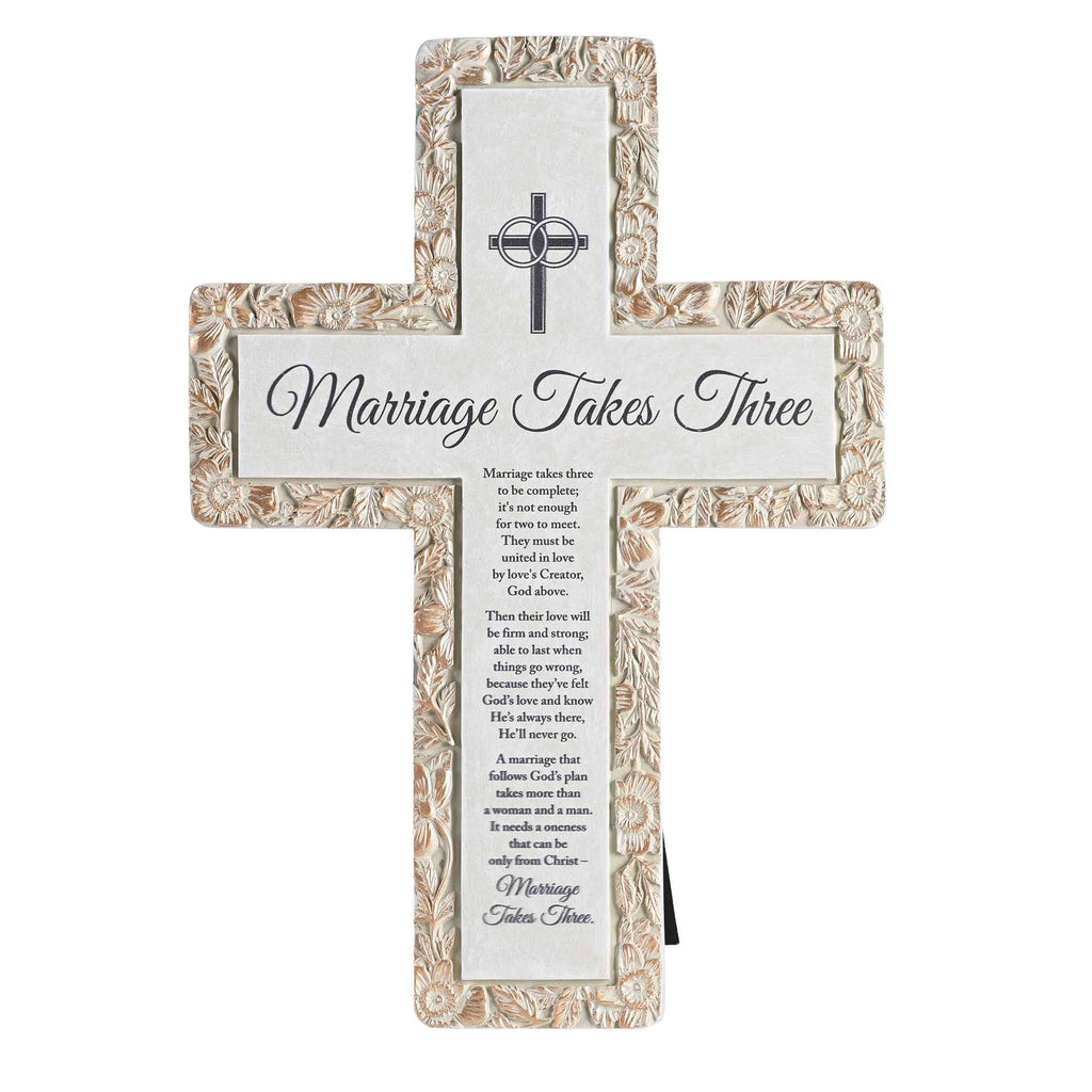 Marriage Takes Three Tabletop Cross