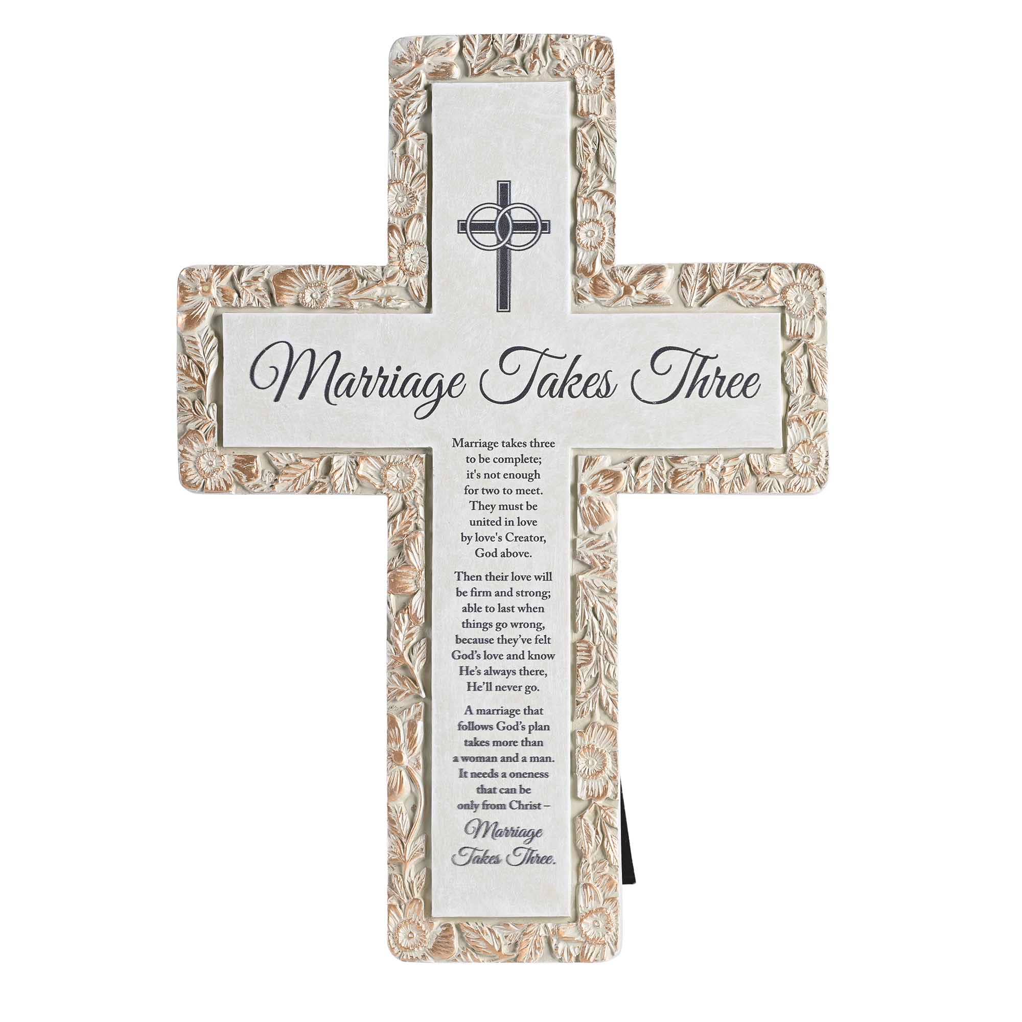 Marriage Takes Three Tabletop Cross