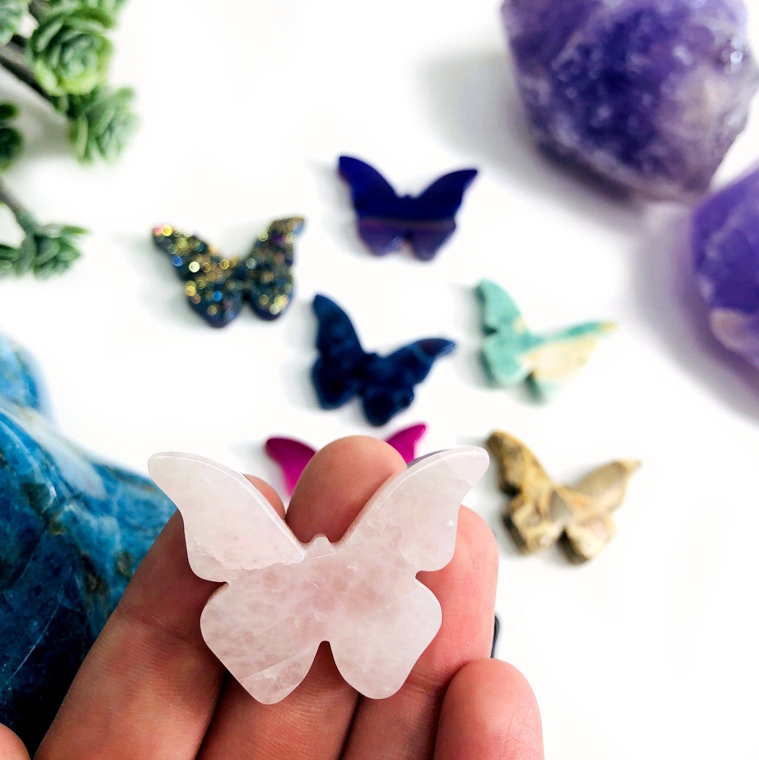 Butterfly Gemstone Cabochon Purple Agate