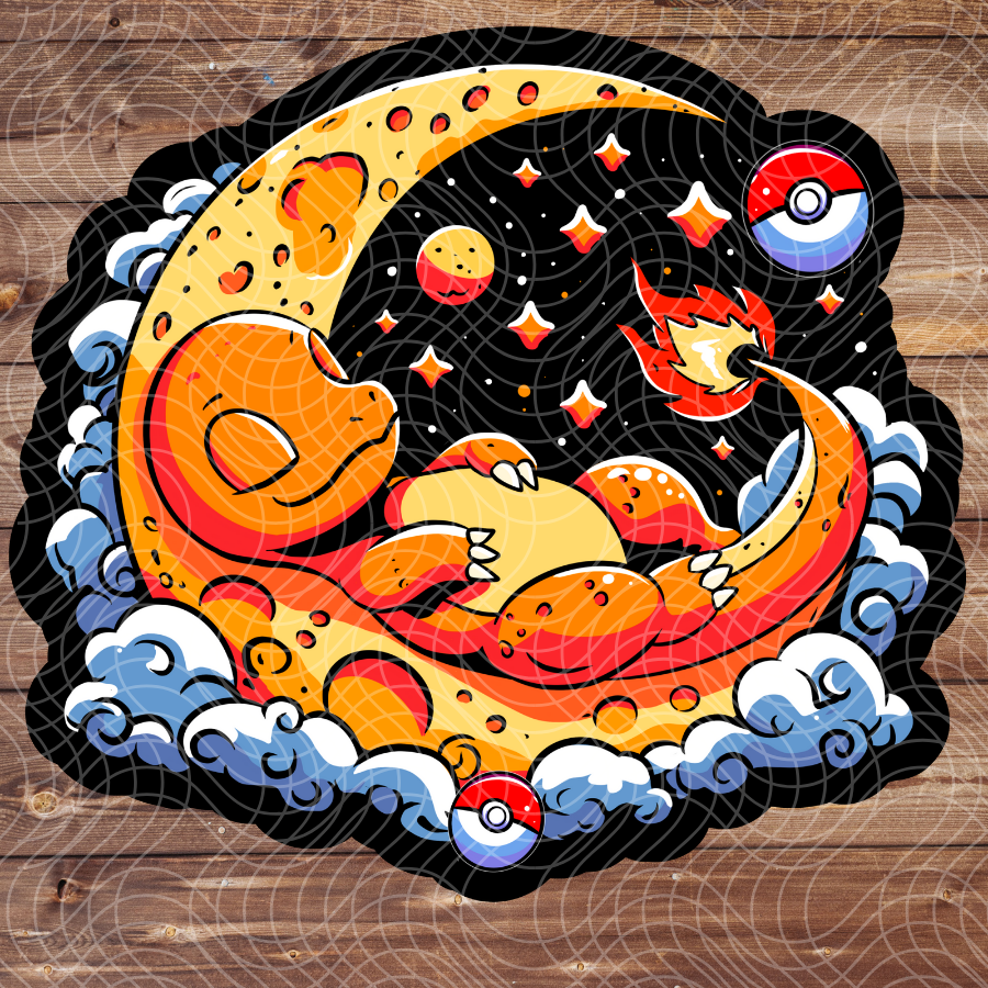 3" Sleepy Charmander Poke Anime Video Game Vinyl Sticker
