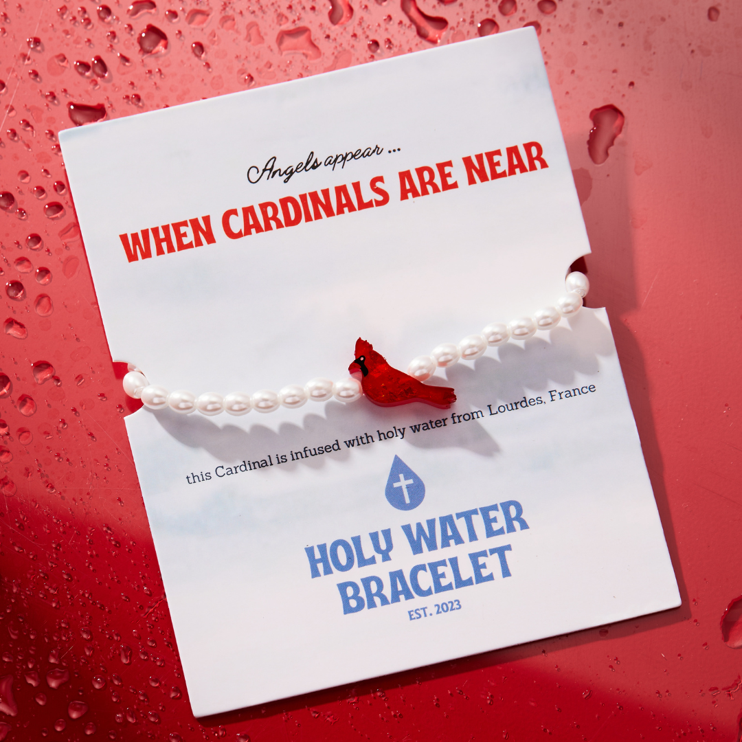 Red Cardinal Yellow Gold Holy Water Bracelet