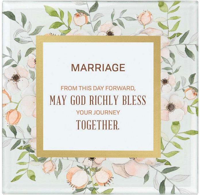 Marriage Glass Plaque