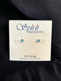 Spirit by Silver Forest 4MM Aquamarine Crystal Earrings