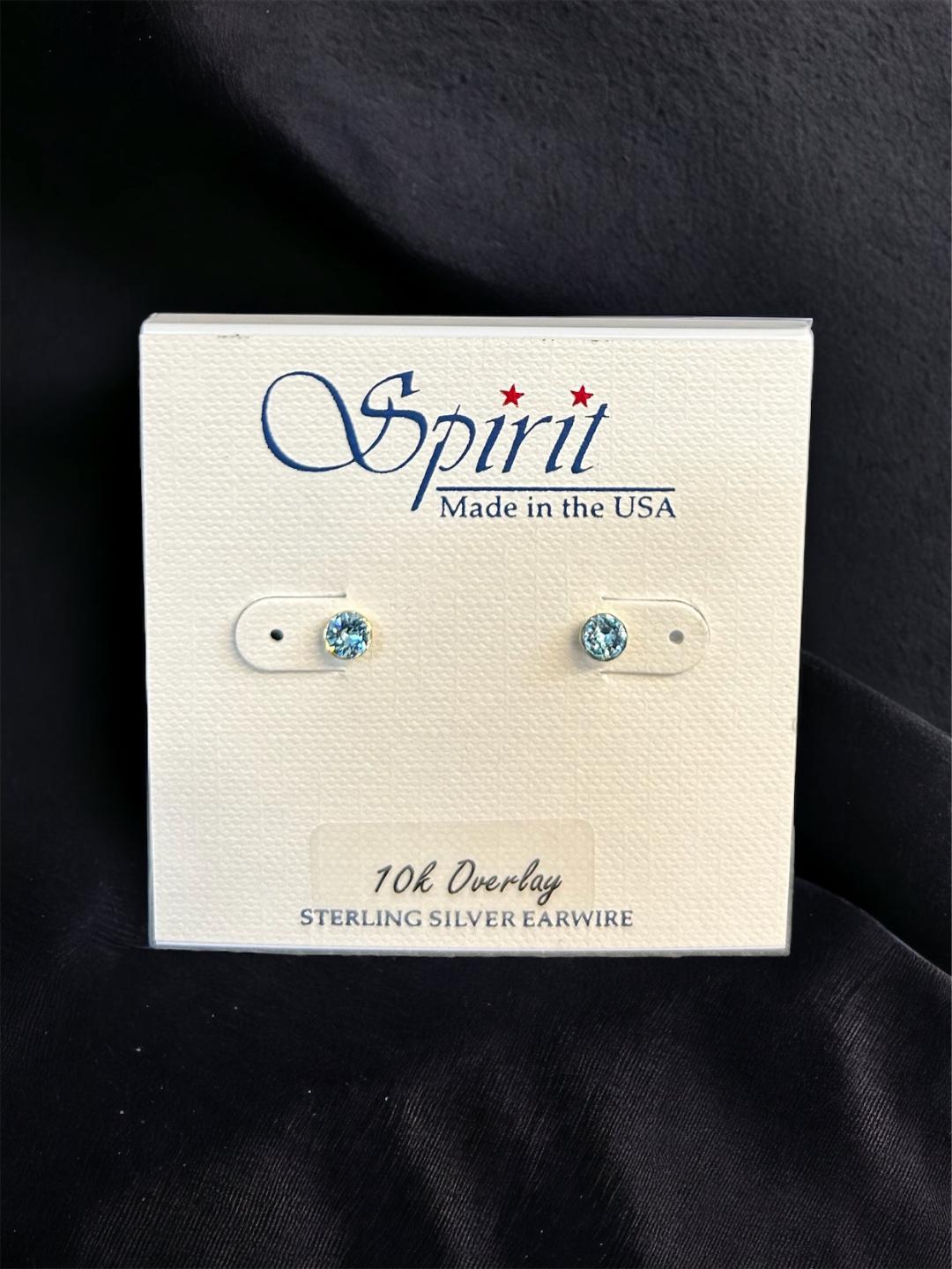 Spirit by Silver Forest 4MM Aquamarine Crystal Earrings