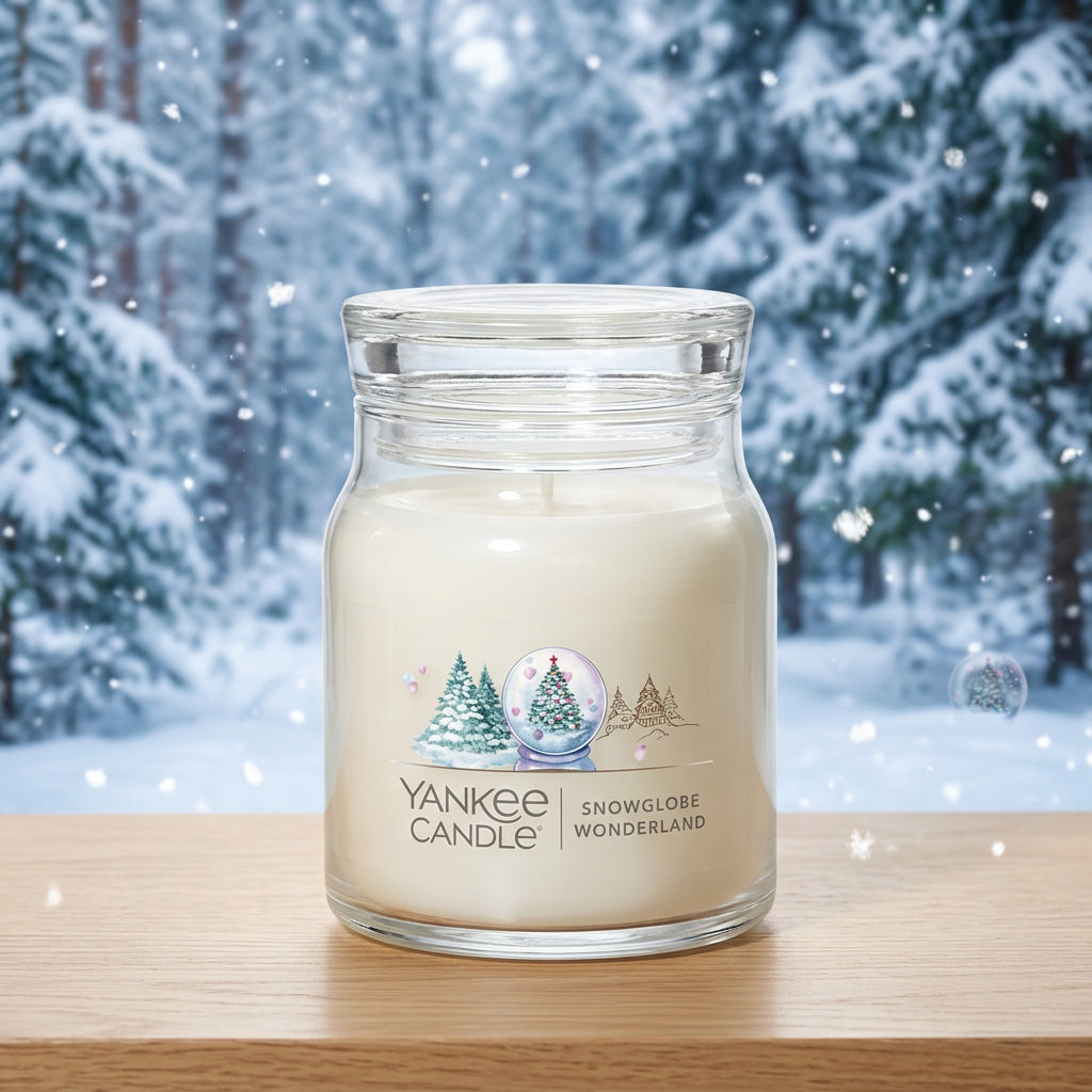 Yankee Candle Snowglobe Wonderland Medium Candle w/Free product