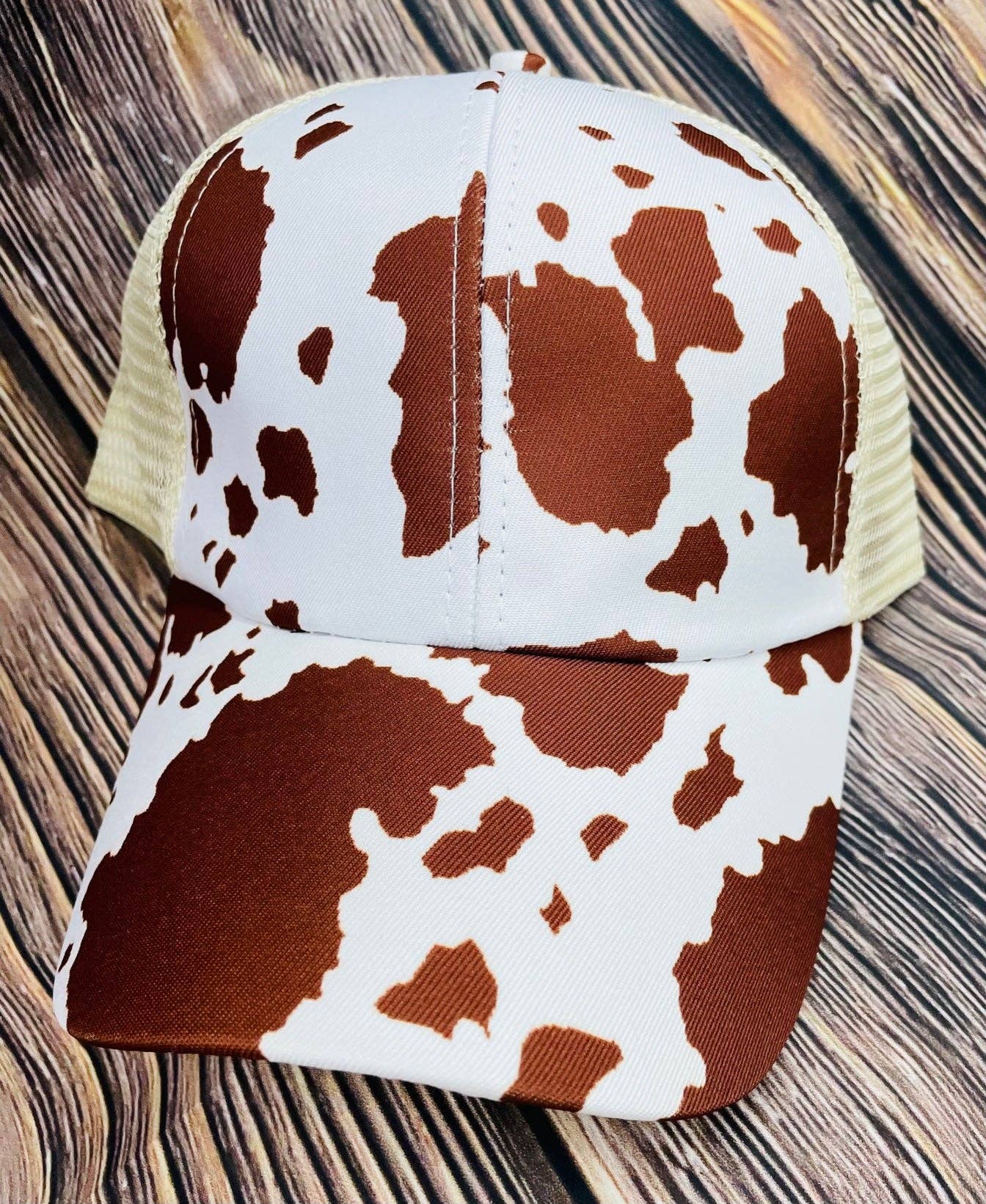 RCA Wholesale - Cow Print Brown Print Criss Cross Hat