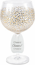 Cheers, Cheers, Cheers Wine Glass