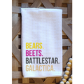 The Office Bears Beets Battlestar Galactica Funny Kitchen Towel