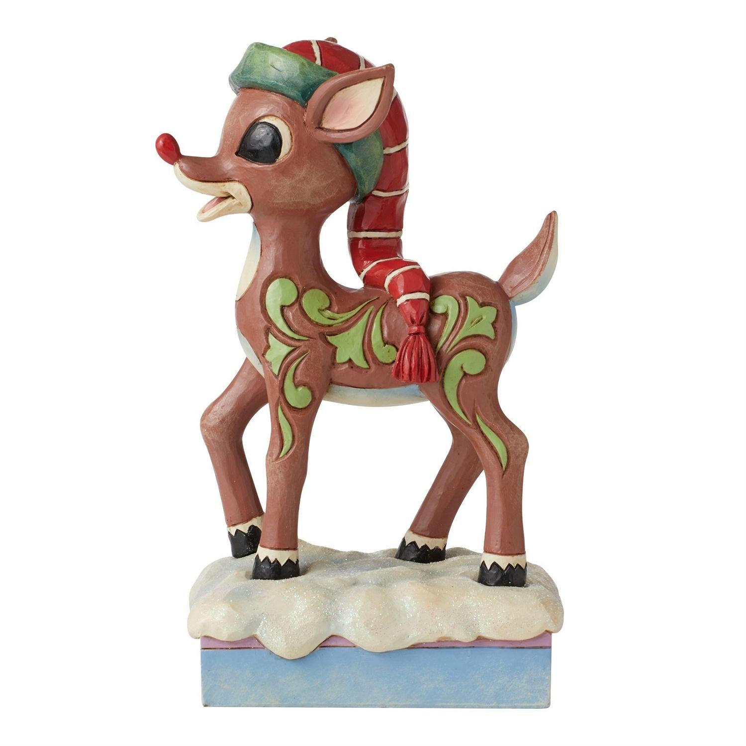 Jim Shore Rudolph in Red/Green Stocking Hat