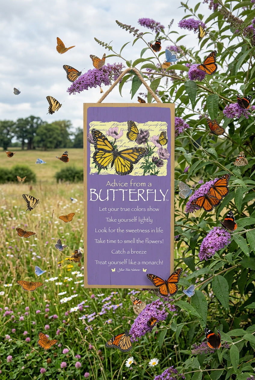 Advice from a Butterfly Wood Sign