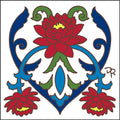 Lotus/White Talavera Tile
