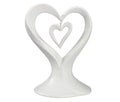 White Dangling Double Heart Wedding Cake Topper