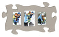 Light Grey Triple Puzzle Piece Photo Frame