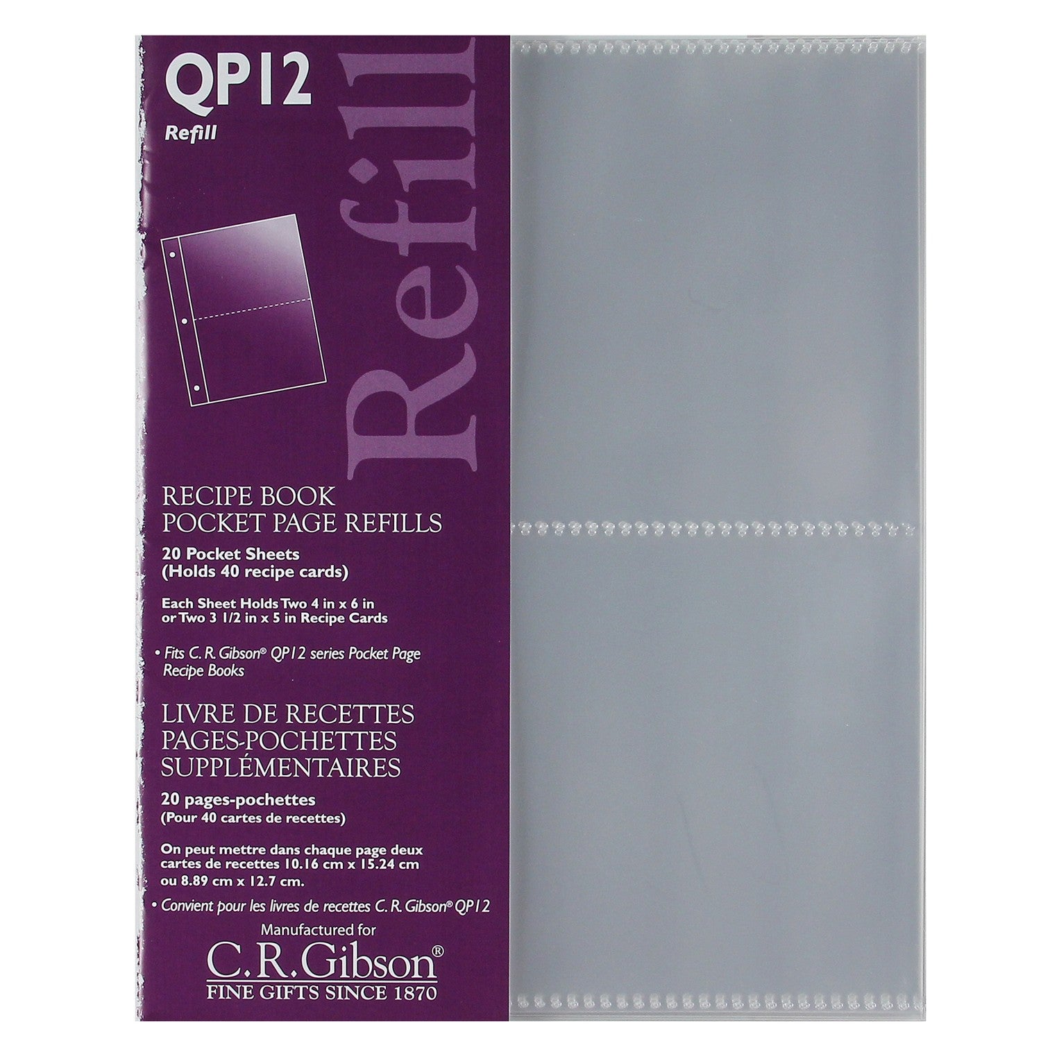 Recipe Book Pocket Page Refills
