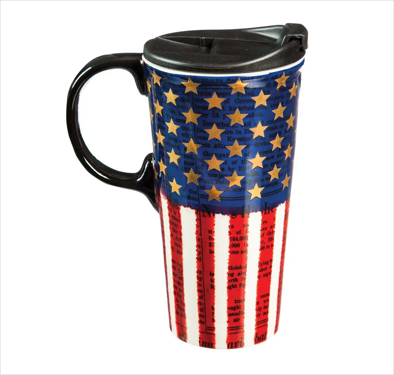 Liberty Americana Metallic Ceramic Travel Coffee Cup