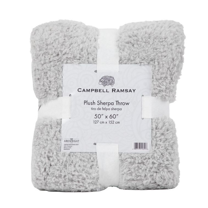 Plush Sherpa Throw Blankets, 50x60 in, Assorted Solid Colors