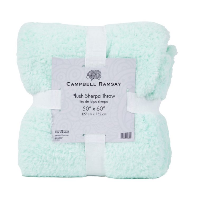Plush Sherpa Throw Blankets, 50x60 in, Assorted Solid Colors