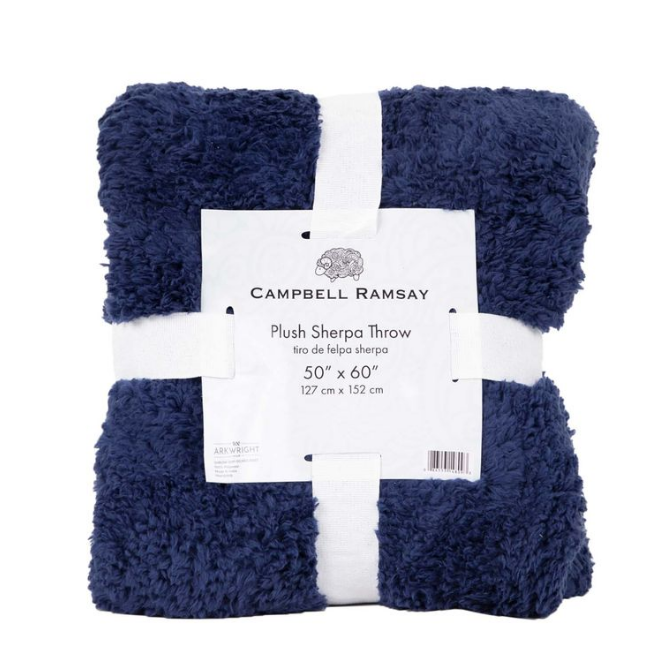 Plush Sherpa Throw Blankets, 50x60 in, Assorted Solid Colors