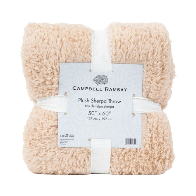 Plush Sherpa Throw Blankets, 50x60 in, Assorted Solid Colors