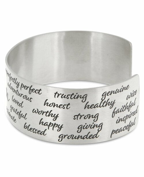 I am Affirmation Stainless Steel Adjustable Cuff Bracelet