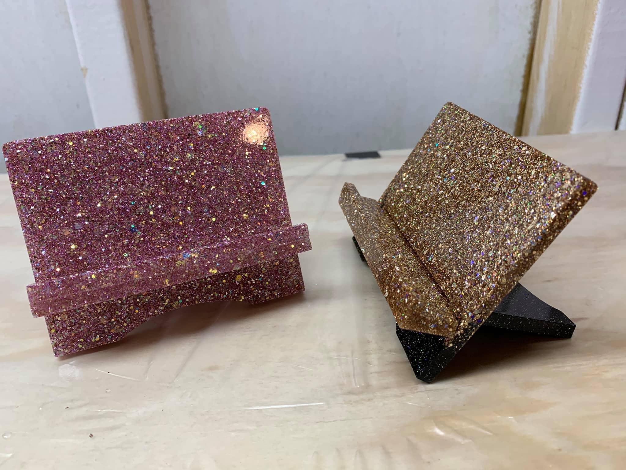Business Card Holder Glitter Resin *black*