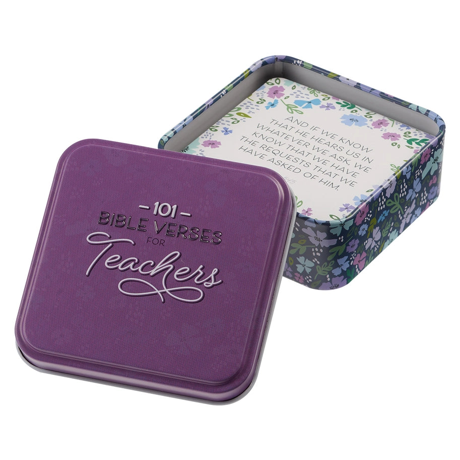101 Bible Verses for Teachers Purple Scripture Cards