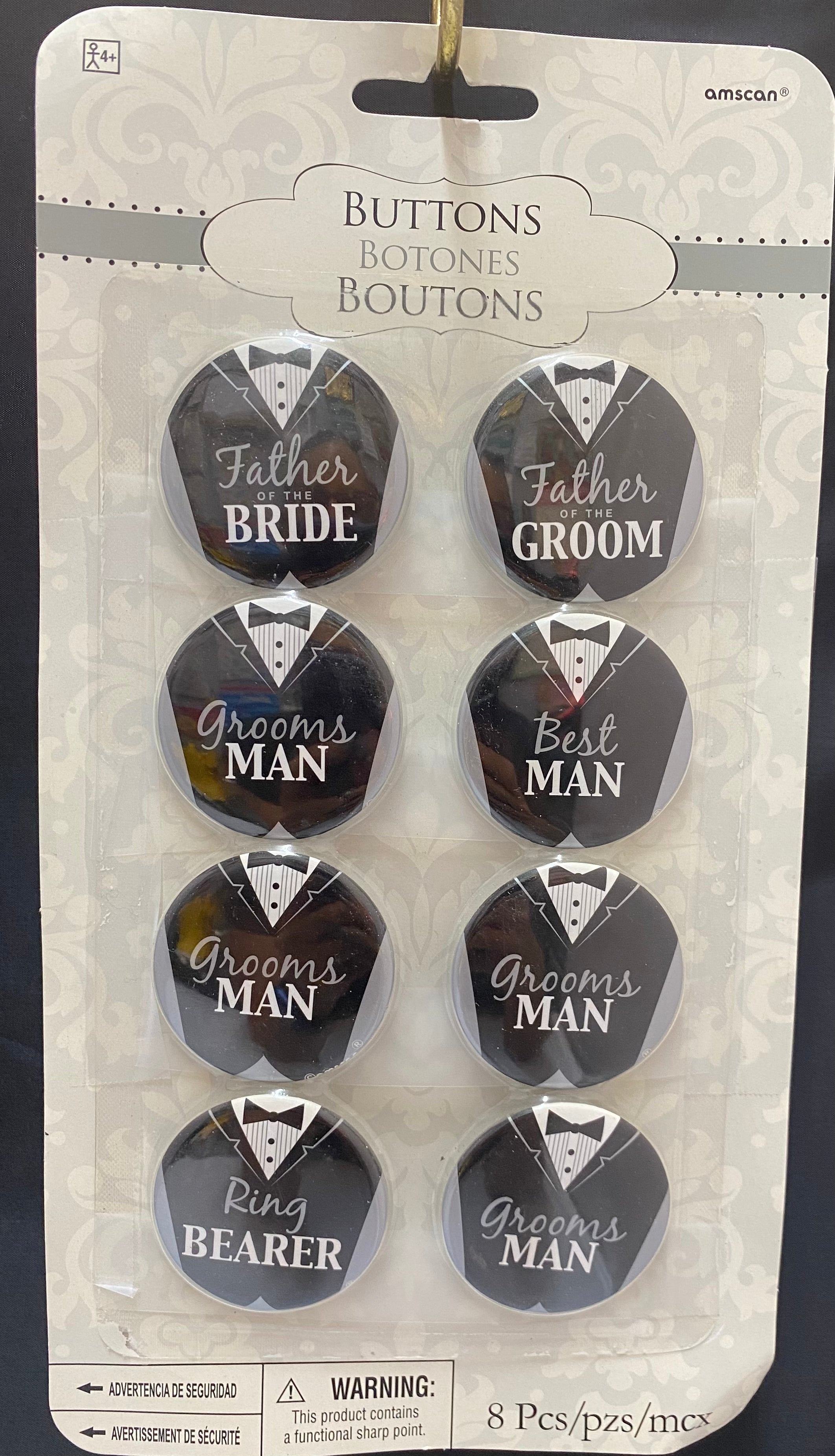 Groom Party Buttons