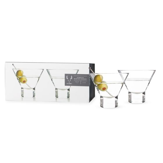 Heavy Base Crystal Martini Glasses /Set of 2